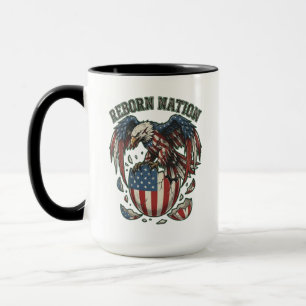Reborn Nation American Eagle US Flag Patriotic Art Mug
