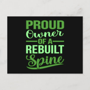 Rebuilt Spine Spinal Fusion Awareness Back Surgery Postcard