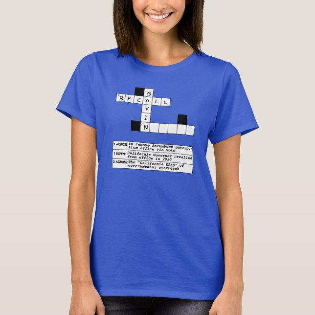 Recall Gavin Crossword ladies T-Shirt (Front)
