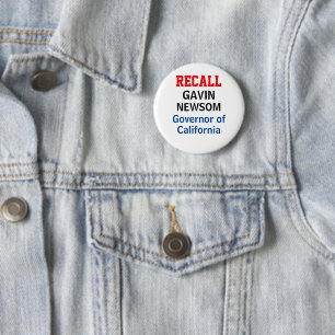 Recall Gavin Newsom California Governor 6 Cm Round Badge