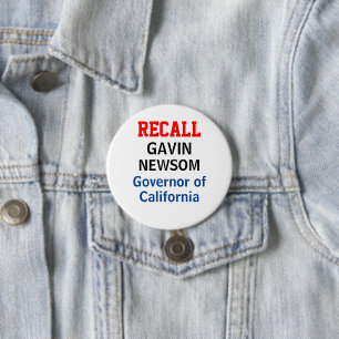 Recall Gavin Newsom California Governor 7.5 Cm Round Badge