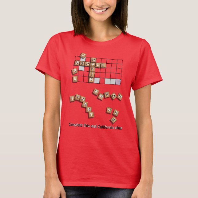 Recall Gavin Newsom Scrabble T-Shirt (Front)