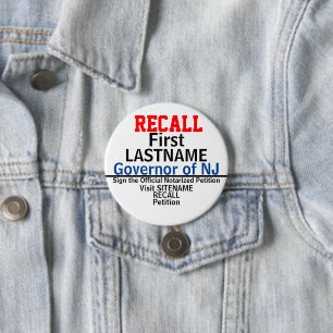 Recall Gov. Any State 7.5 Cm Round Badge