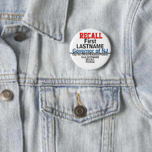 Recall Gov. Edit Any Name State 6 Cm Round Badge