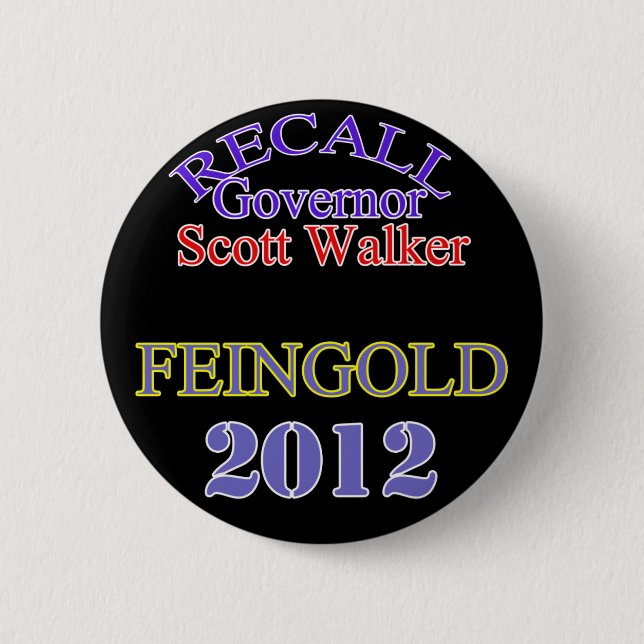 Recall Scott Walker 6 Cm Round Badge (Front)