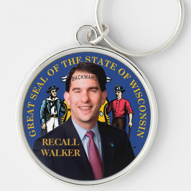 Recall Scott Walker Key Ring (Front)