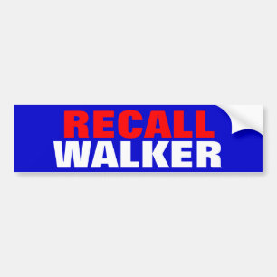 RECALL WALKER BUMPER STICKER