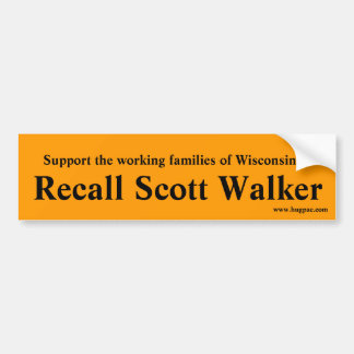 Recall Walker - Orange Bumper Sticker