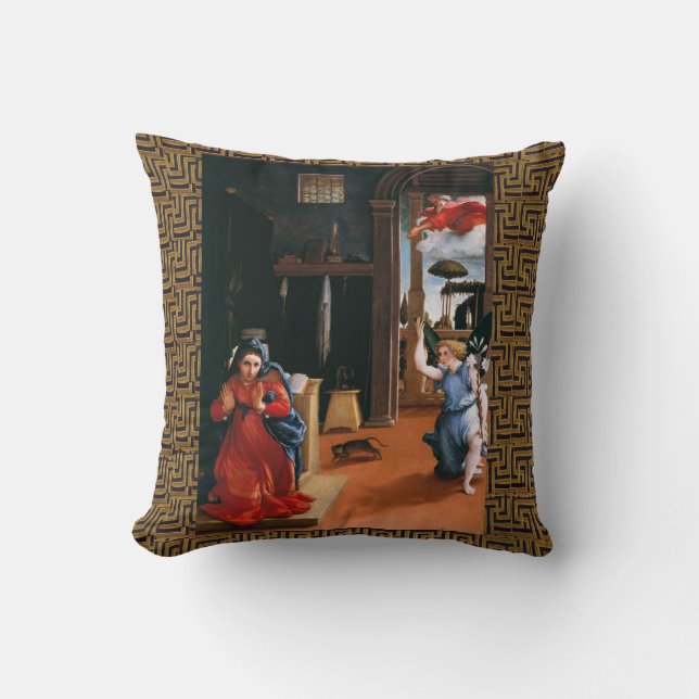 RECANATI ANNUNCIATION by Lorenzo Lotto  Cushion (Front)