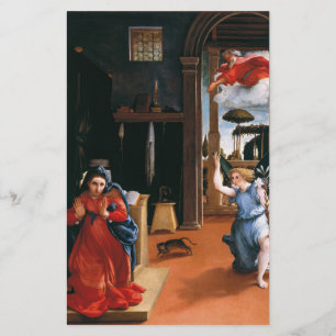 RECANATI ANNUNCIATION by LORENZO LOTTO Floral Stationery