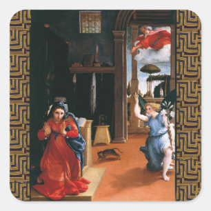 RECANATI ANNUNCIATION by Lorenzo Lotto Square Sticker