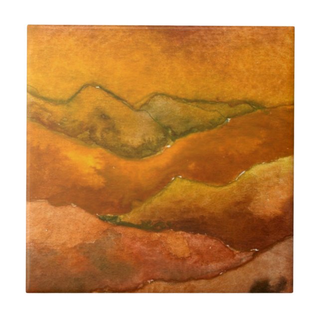 Receding mountains of Appalachia in  brown sunrise Tile (Front)