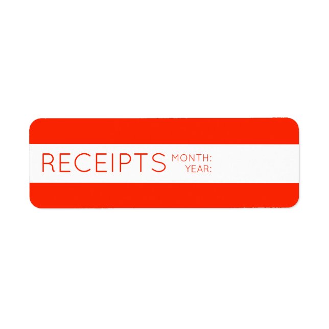 Receipt Organization Labels (Front)