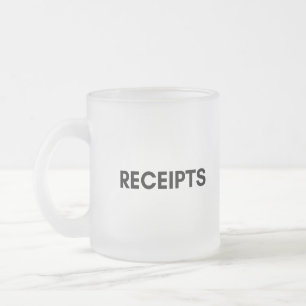 receipts frosted glass coffee mug