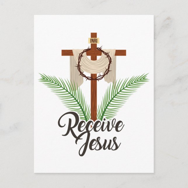Receive Jesus Holiday Postcard (Front)