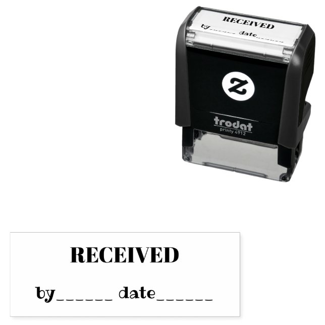RECEIVED Name and Date Black  Ink Business Self-inking Stamp (In Situ)