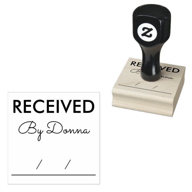 Received Personalised Name Office Rubber Stamp (Stamped)