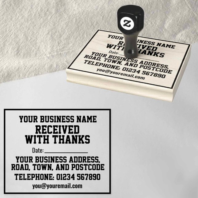 Received With Thanks with Name, Address, & Date Rubber Stamp (Creator Uploaded)