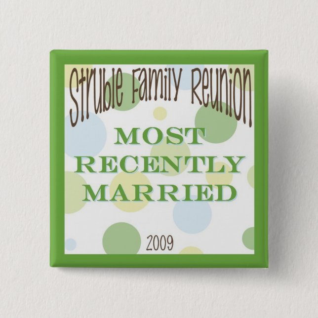 recentwed 15 cm square badge (Front)