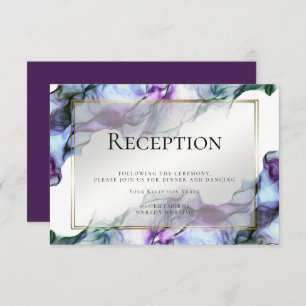 RECEPTION   Abstract Watercolor Plum Teal Invitation