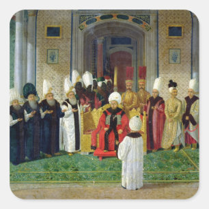 Reception at the Court of the Sultan Selim III Square Sticker
