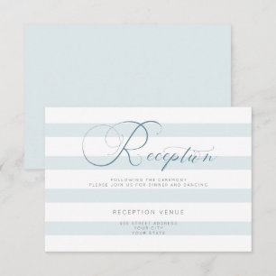 Reception - Barely There Pale Blue Stripes Invitation