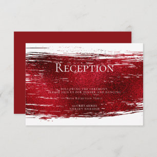 Reception Bold Crimson Red Brush Stroke Invitation