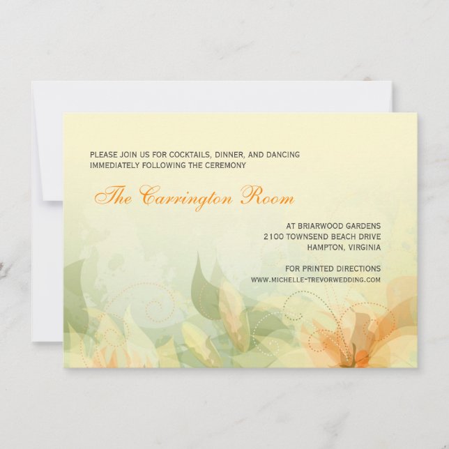 Reception Card Abstract Floral Wedding Invitations (Front)