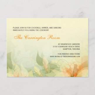 Reception Card Abstract Floral Wedding Invitations