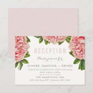RECEPTION CARD chic pink floral peony flower
