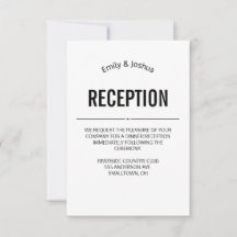 Reception Card Invitation Wedding template custom