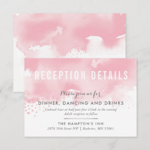 RECEPTION CARD stylish watercolor blush pink grey
