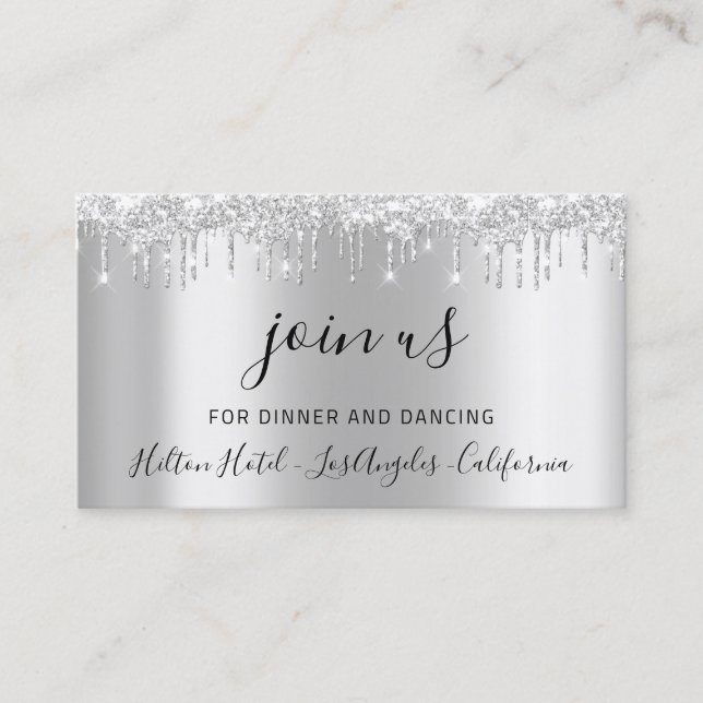 Reception Card Wedding Bridal Shower Drips (Front)