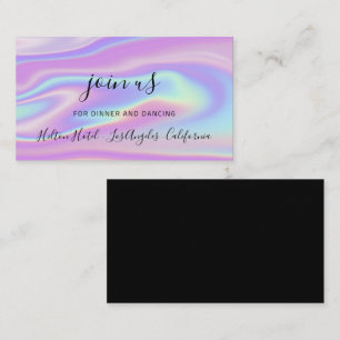 Reception Card Wedding Bridal Shower Holographic