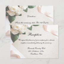Reception Card White Wedding Template Customise
