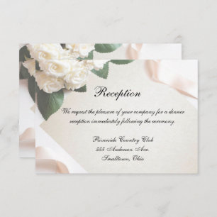 Reception Card White Wedding Template Customise