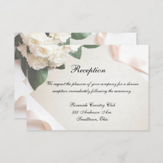 Reception Card White Wedding Template Customise