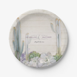 Reception Decor Desert Cactus n Succulent Western Paper Plate