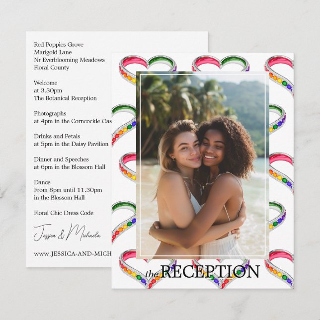 RECEPTION details LGBTQ Intertwined in Pride Enclosure Card (Front/Back)