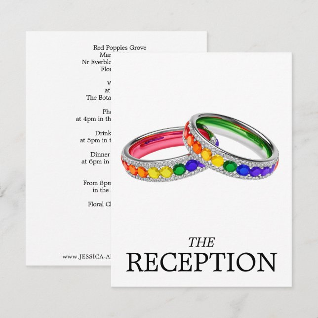 🌈RECEPTION details LGBTQ Intertwined in Pride Enclosure Card (Front/Back)