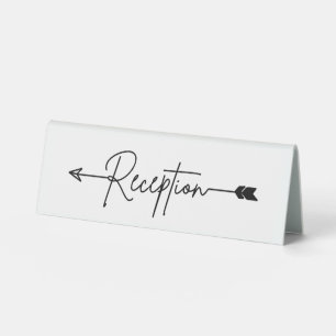 Reception Direction Sign Arrow Table Tent Sign