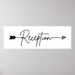 Reception direction sign, wedding arrow sign