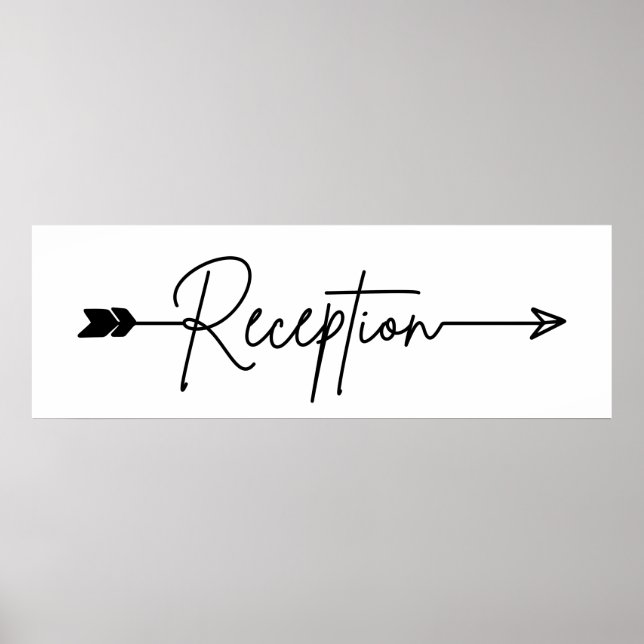 Reception direction sign, wedding arrow sign (Front)