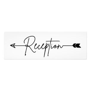 Reception direction sign, wedding arrow sign