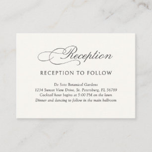 Reception Directions Wedding Enclosure Card