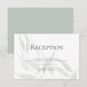 Reception   Dusty Sage Watercolor Woodland Foliage Invitation