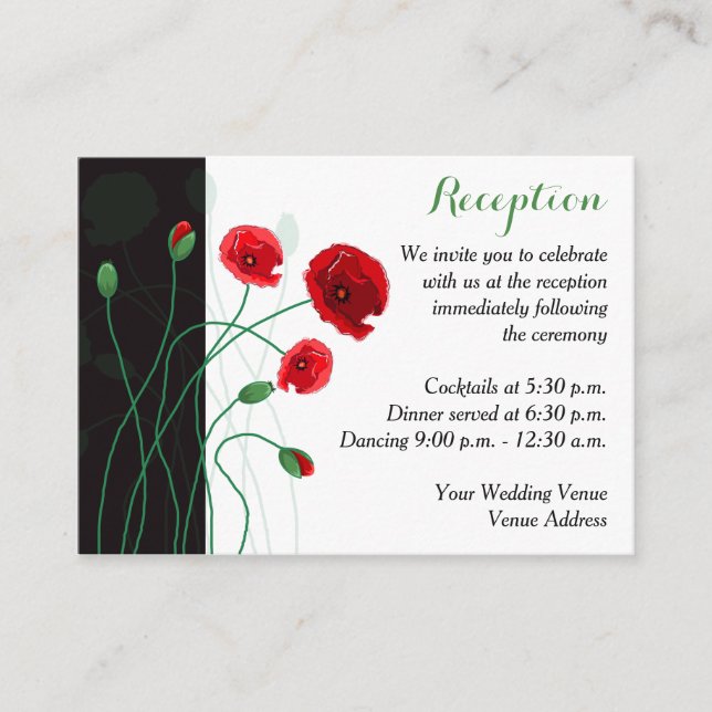 Reception Enclosure Card | Red Poppies (Front)