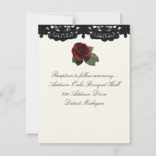 Reception invitation Design Roses and Cake