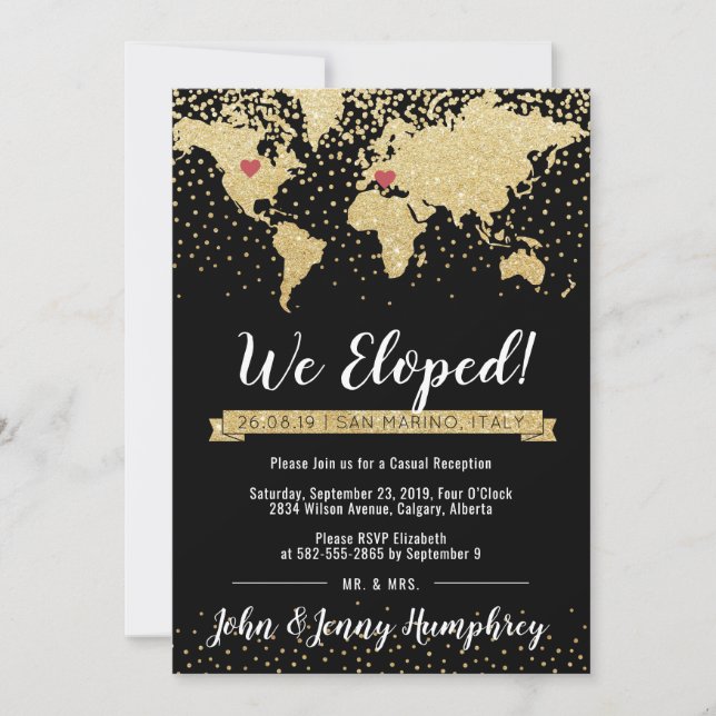 Reception Invitation with Map (Front)