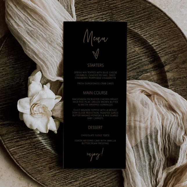 Reception Menu Wedding Classic Tall Meal Card G400 (Creator Uploaded)